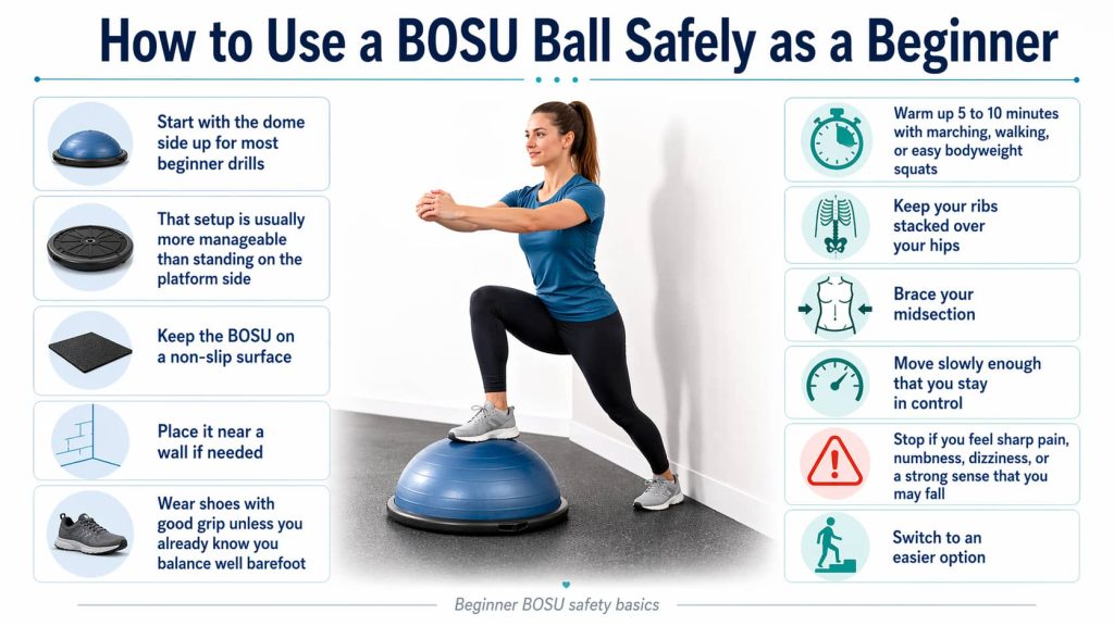 How to use a BOSU ball safely as a beginner