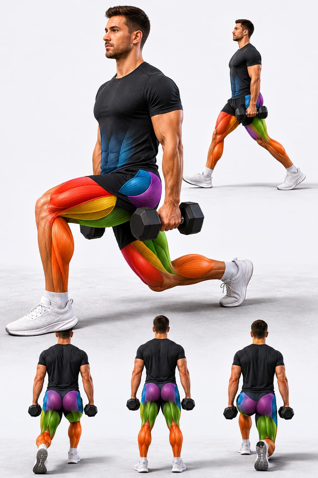 Dumbbell Walking Lunges Muscles Worked