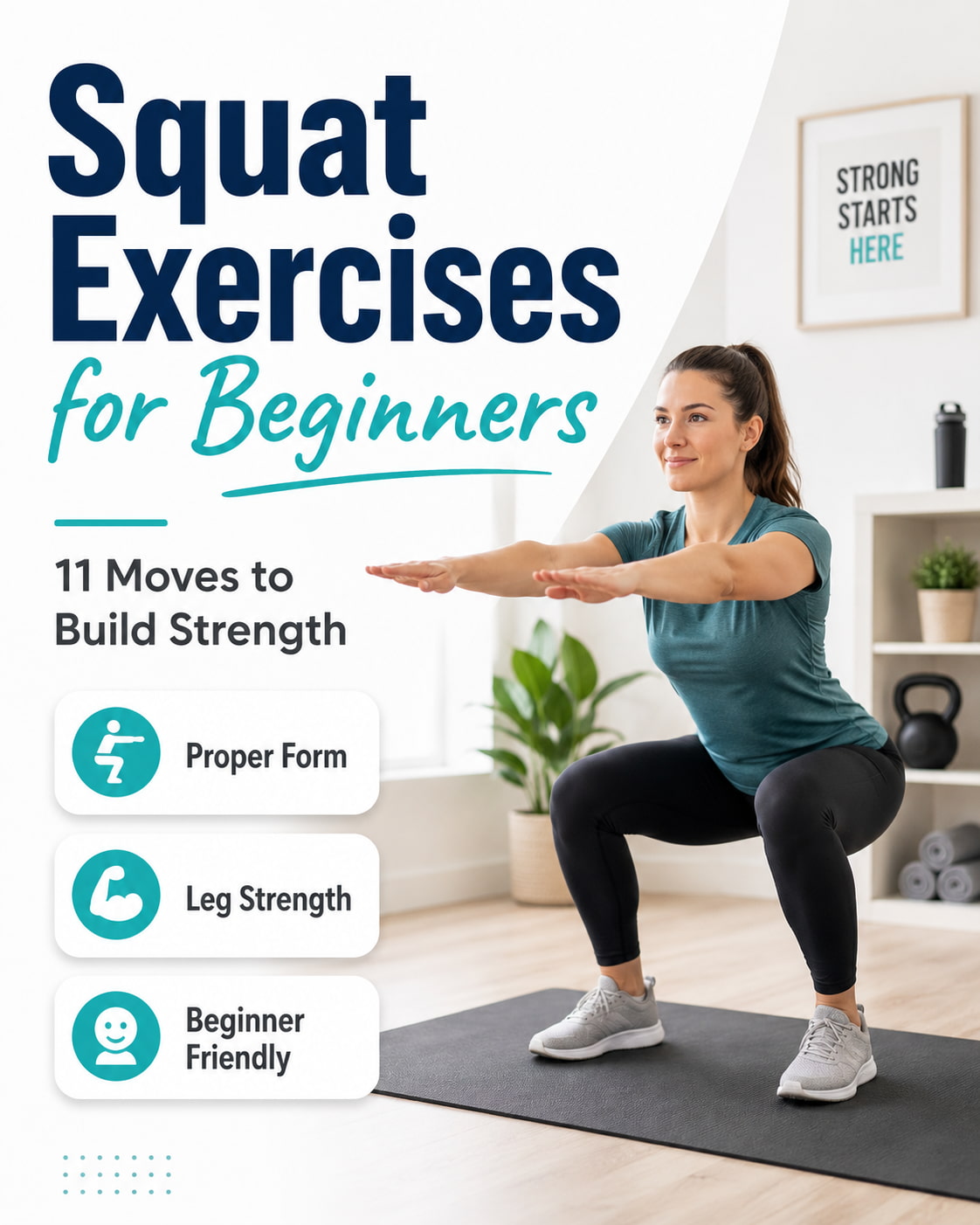 11 Best Squat Exercises for Beginners to Build Strength