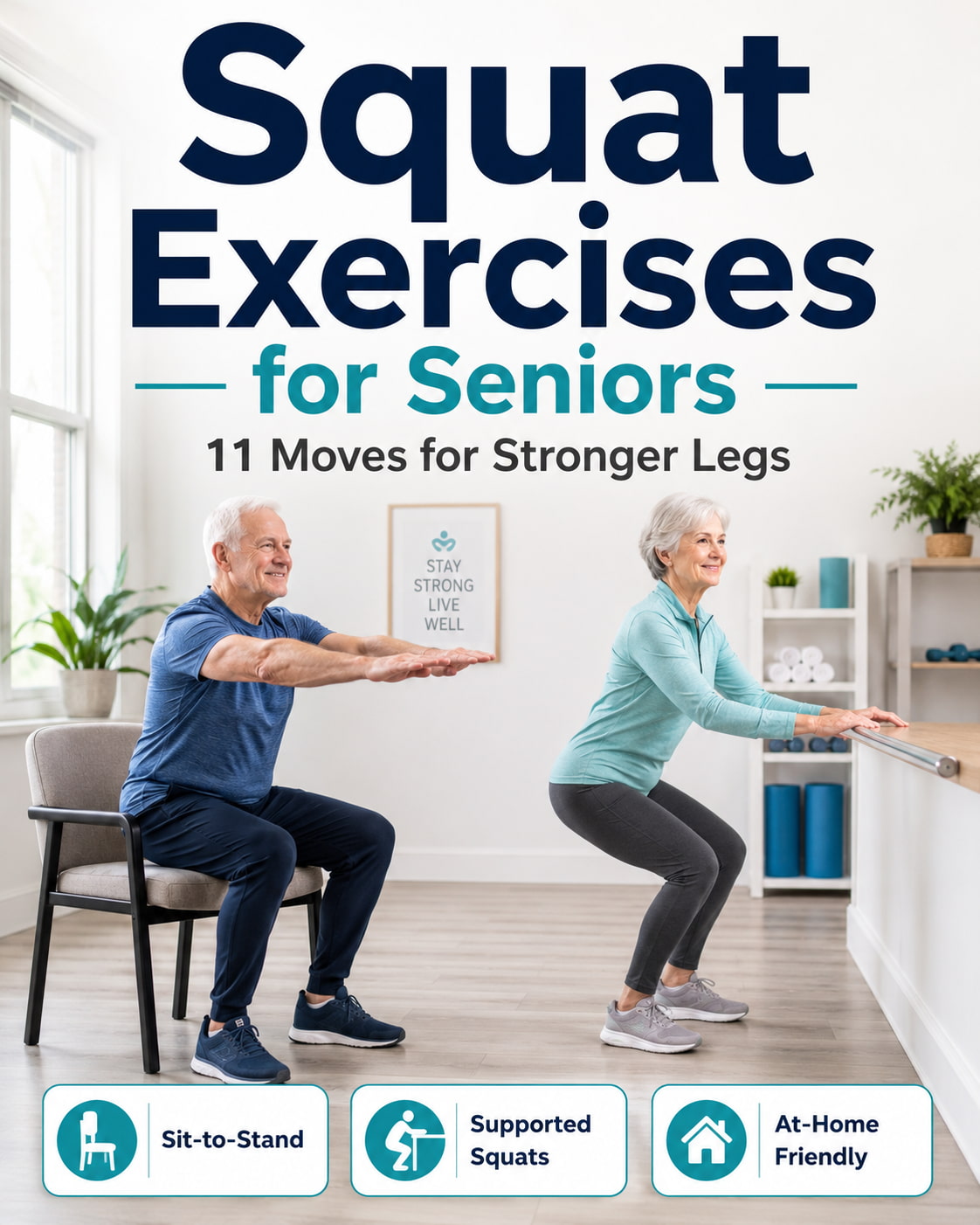 11 Best Squat Exercises for Seniors to Build Leg Strength