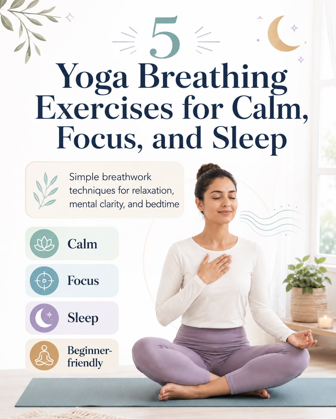 5 Yoga Breathing Exercises for Calm, Focus, and Better Sleep