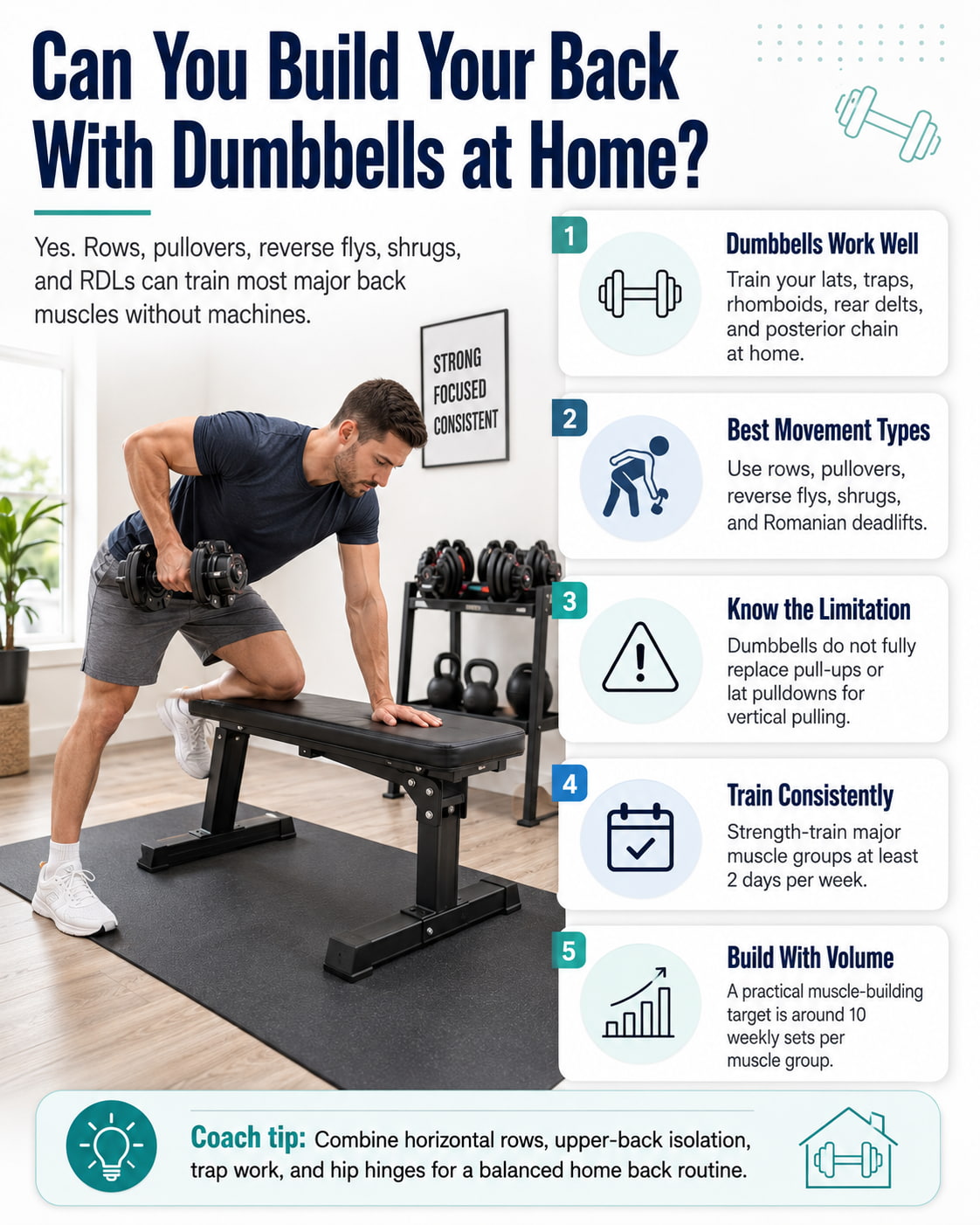 Can You Build Your Back With Dumbbells at Home?
