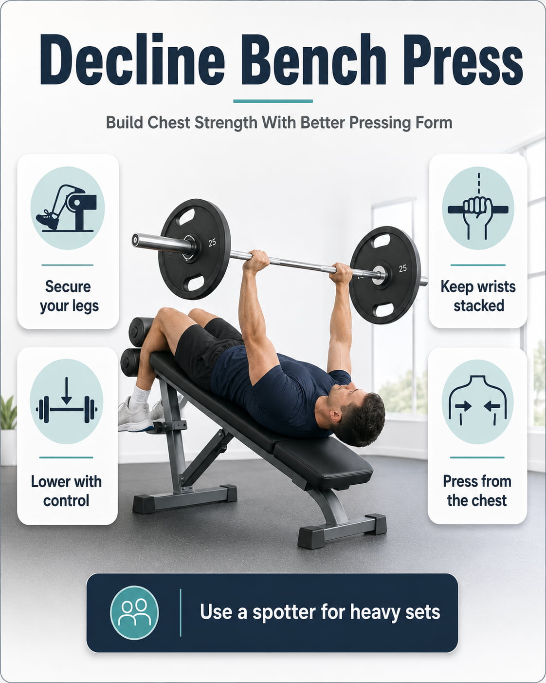 Decline Bench Press Guide: Form, Muscles Worked, Benefits