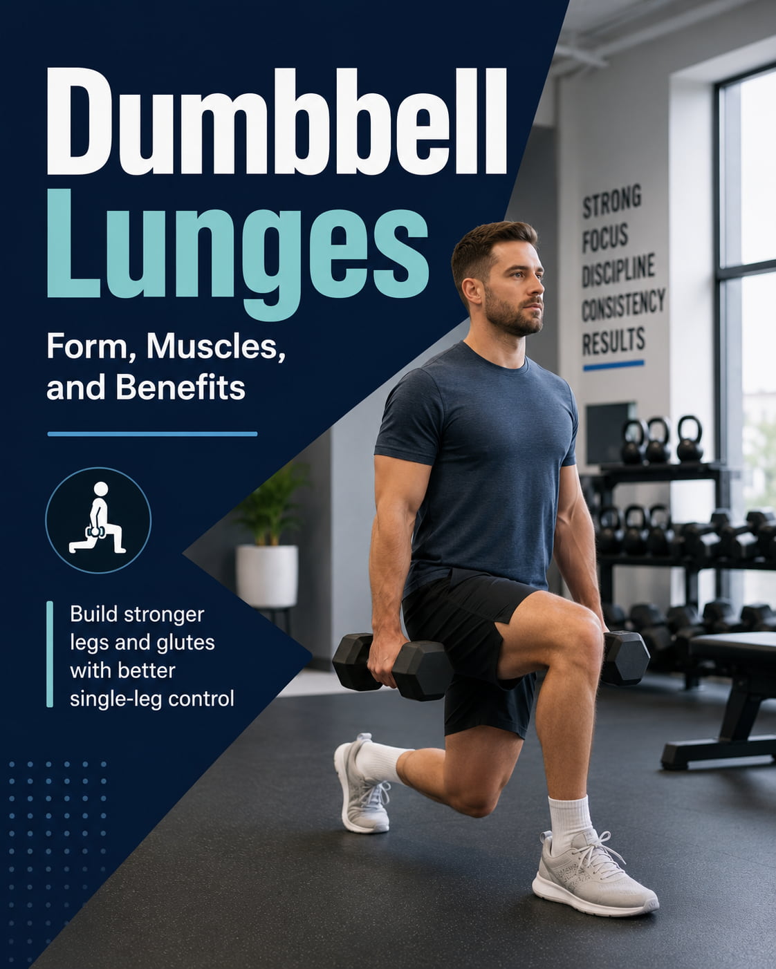 Dumbbell Lunges Guide: Proper Form, Muscles Worked, Benefits, and Tips