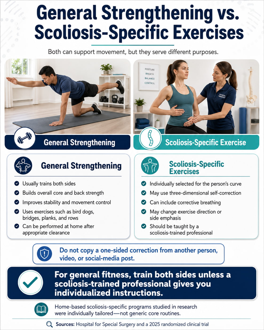 General Strengthening vs. Scoliosis-Specific Exercises