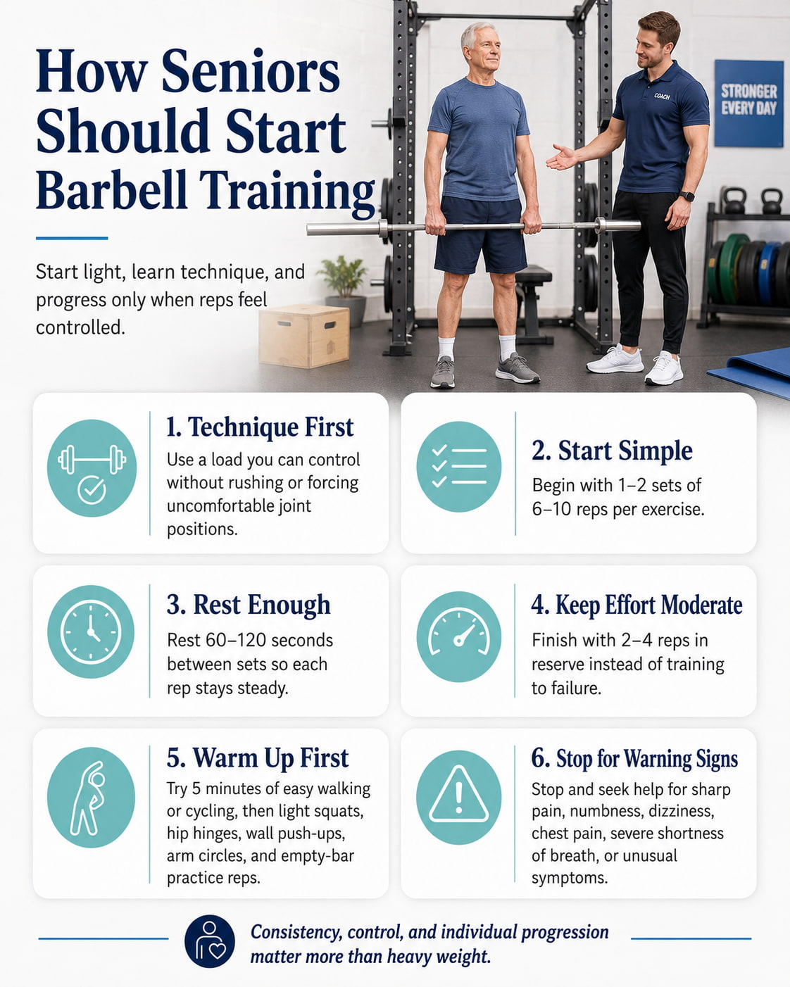 How Seniors Should Start Barbell Training