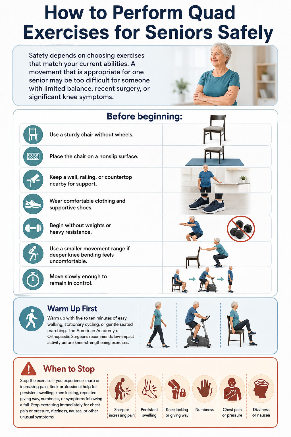 How to Perform Quad Exercises for Seniors Safely