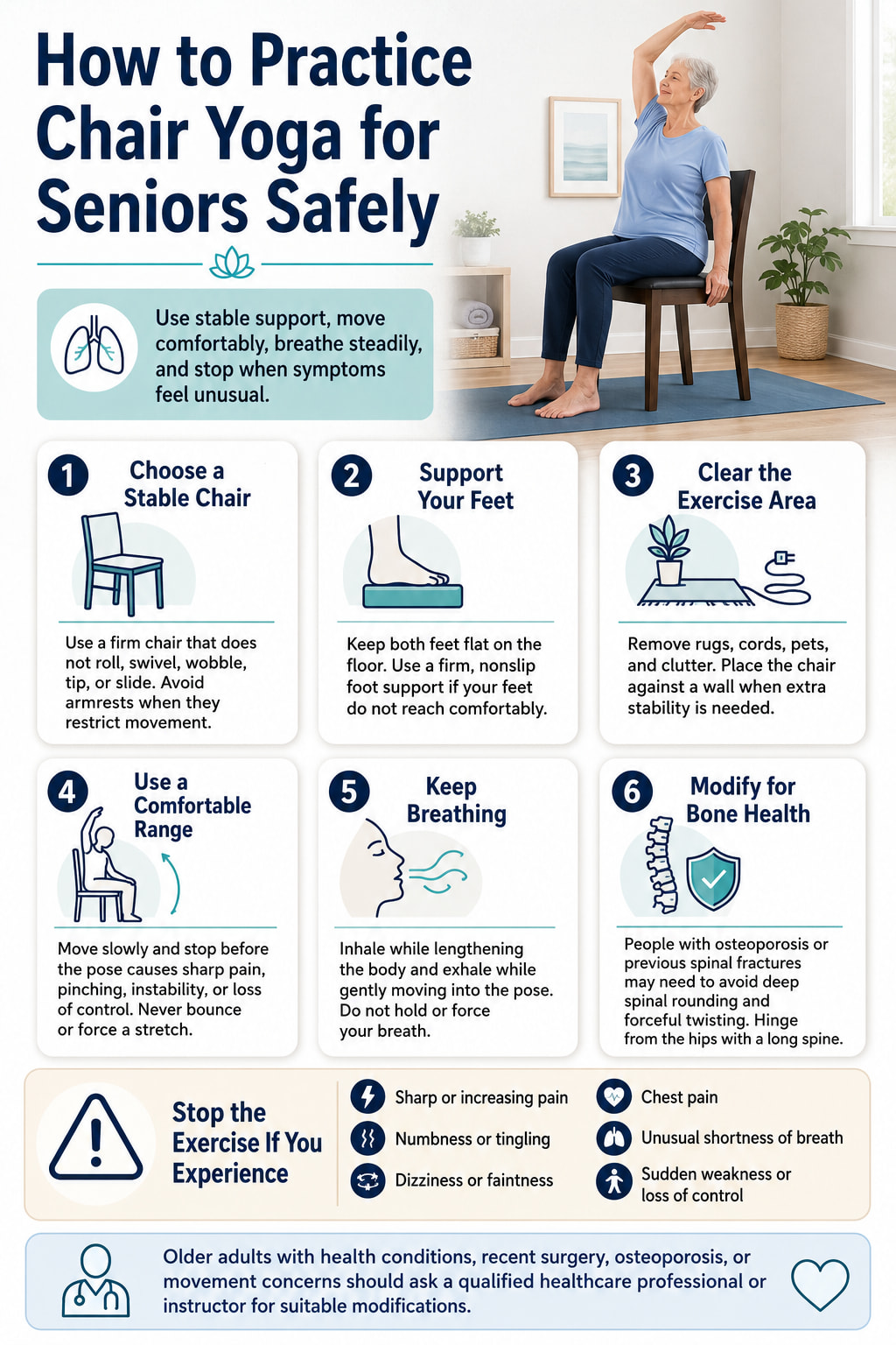 How to Practice Chair Yoga for Seniors Safely