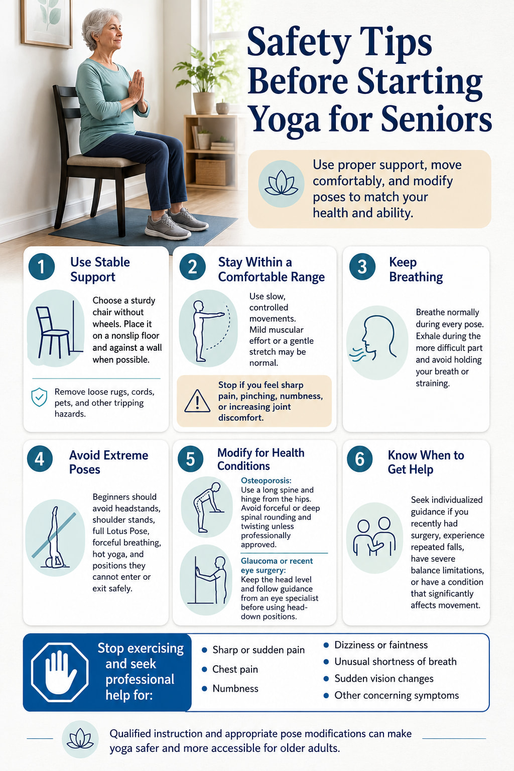 Safety Tips Before Starting Yoga for Seniors