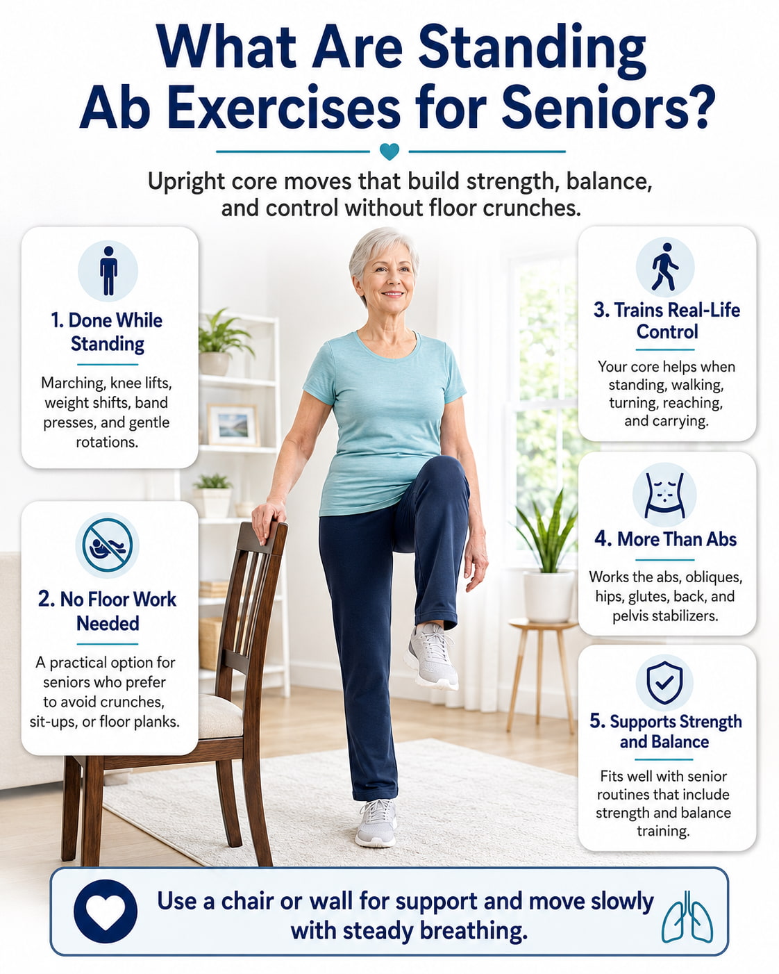 What Are Standing Ab Exercises for Seniors?