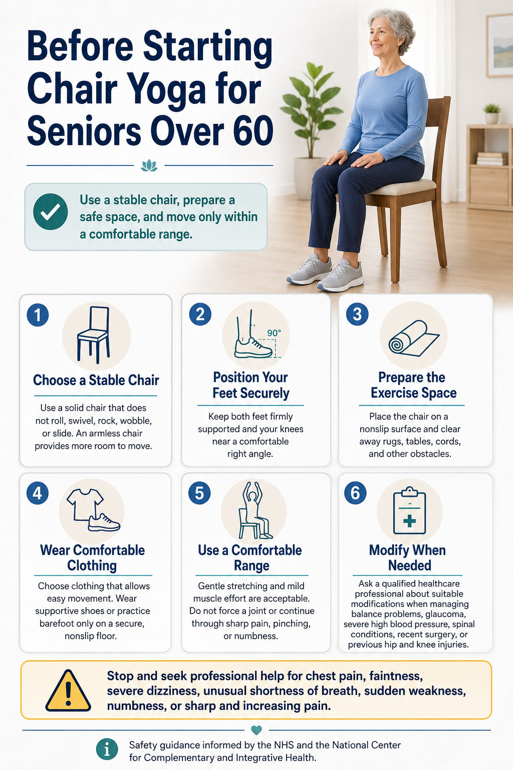 Before Starting Chair Yoga for Seniors Over 60
