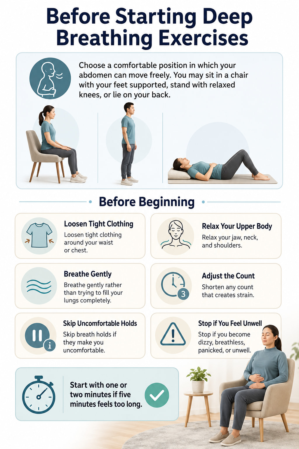 Before Starting Deep Breathing Exercises