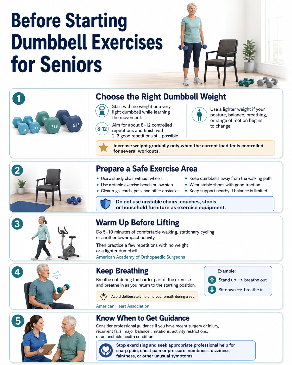 Before Starting Dumbbell Exercises for Seniors