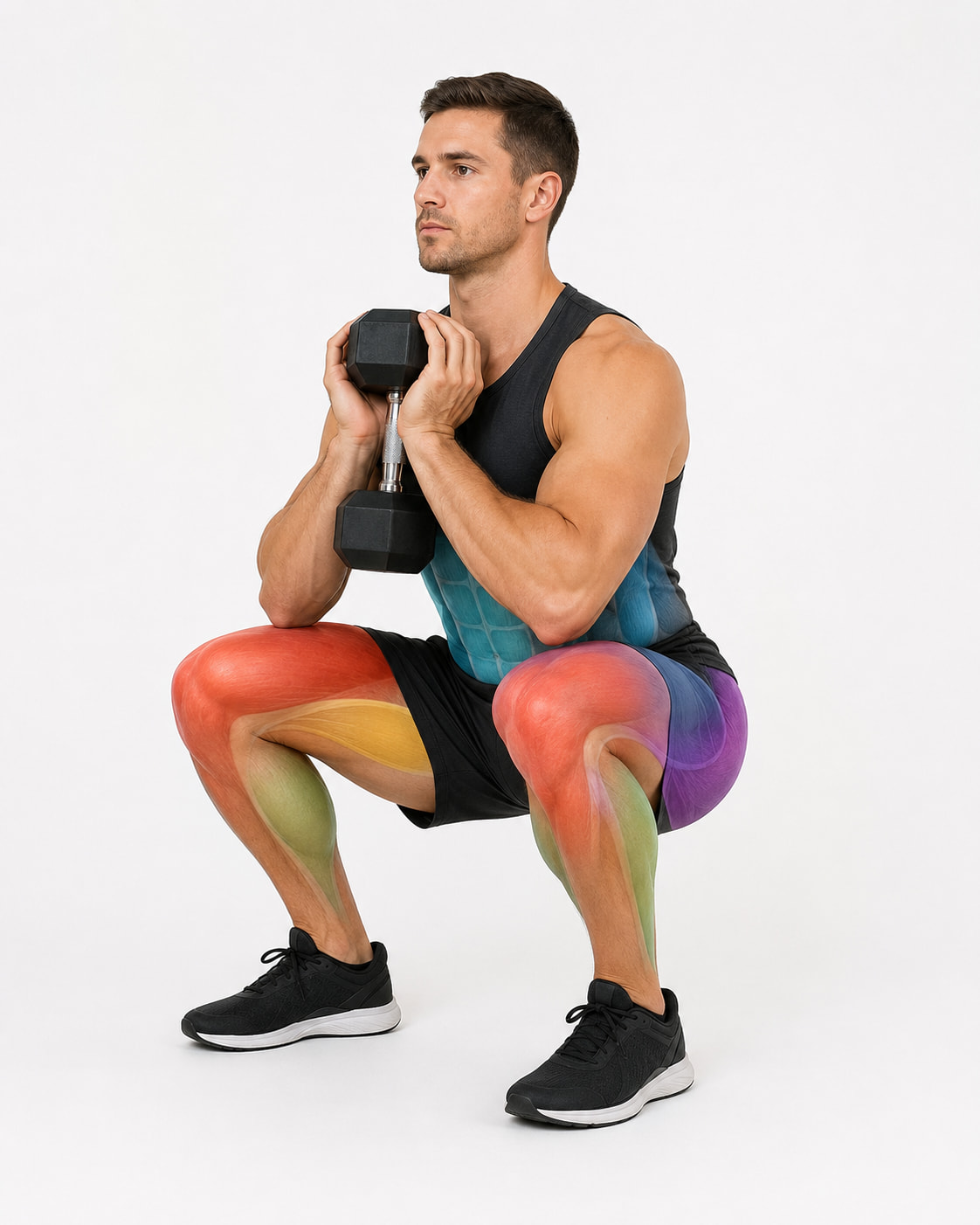 Dumbbell Goblet Squat Muscles Worked