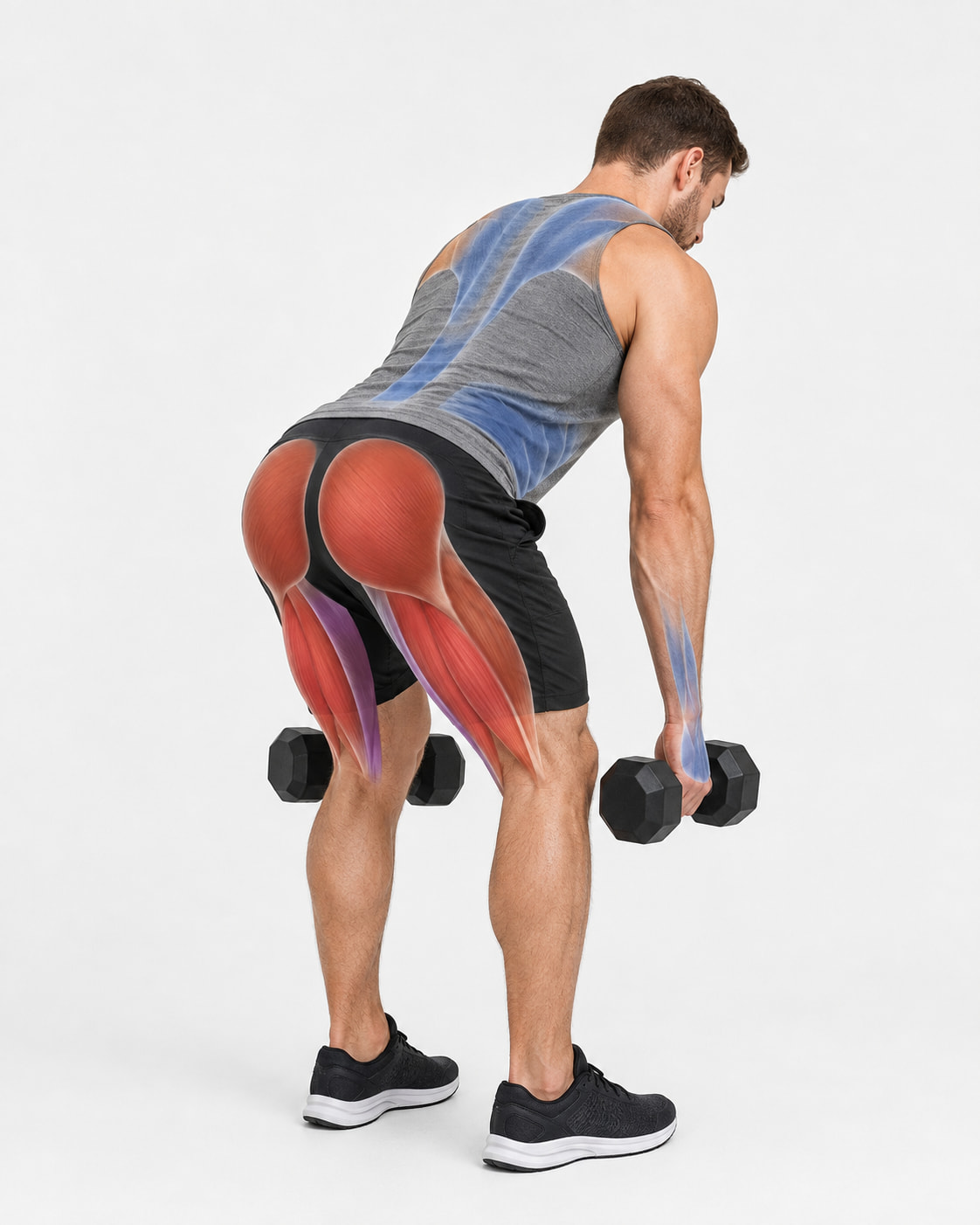 Dumbbell Romanian Deadlift Muscles Worked