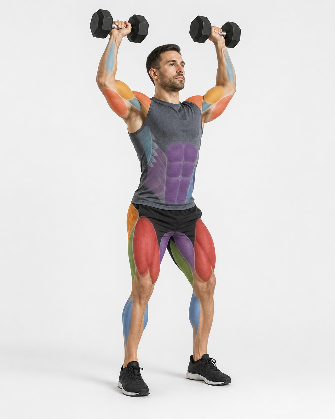 Dumbbell Thrusters Muscles Worked
