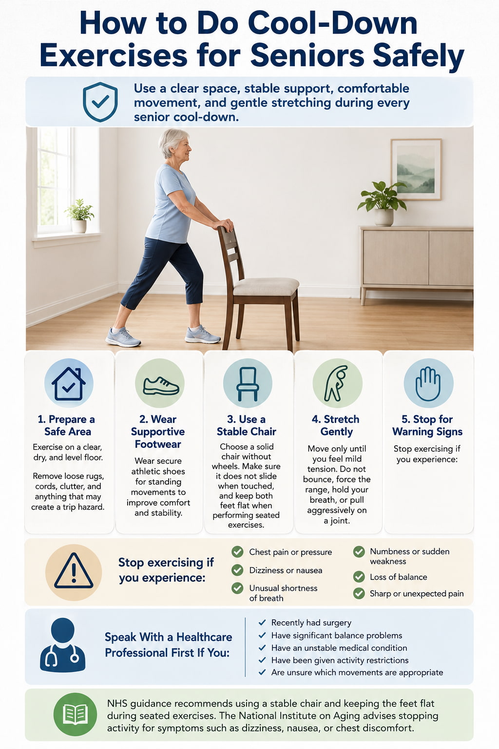 How to Do Cool-Down Exercises for Seniors Safely