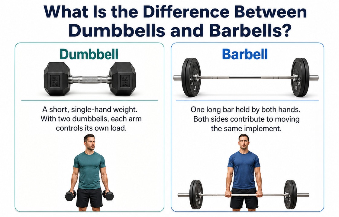 What Is the Difference Between Dumbbells and Barbells?