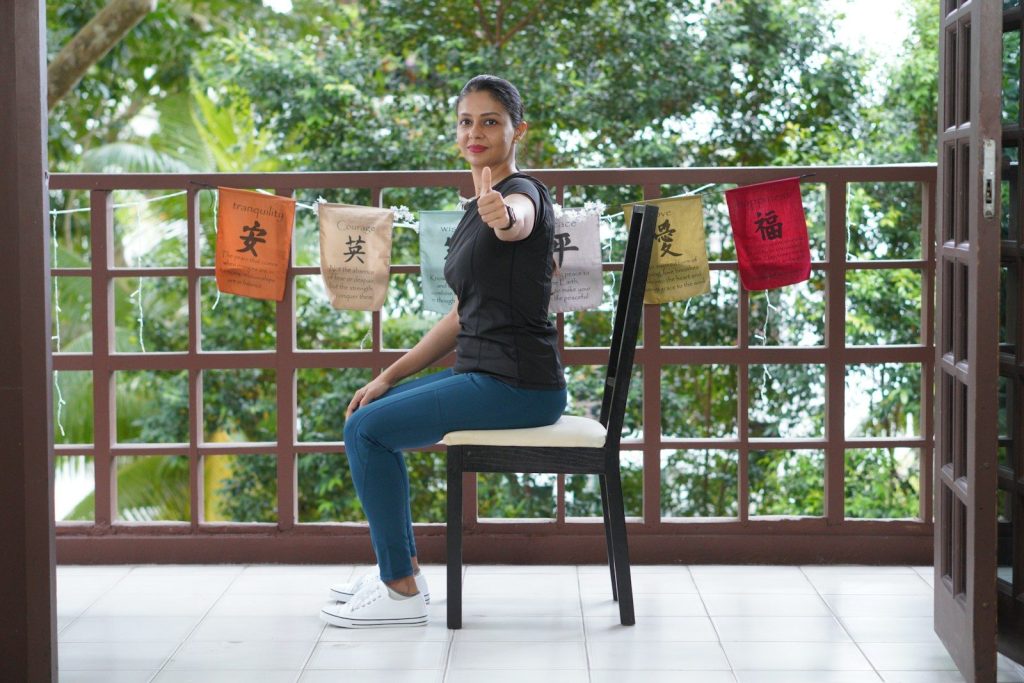 a person sitting in a chair