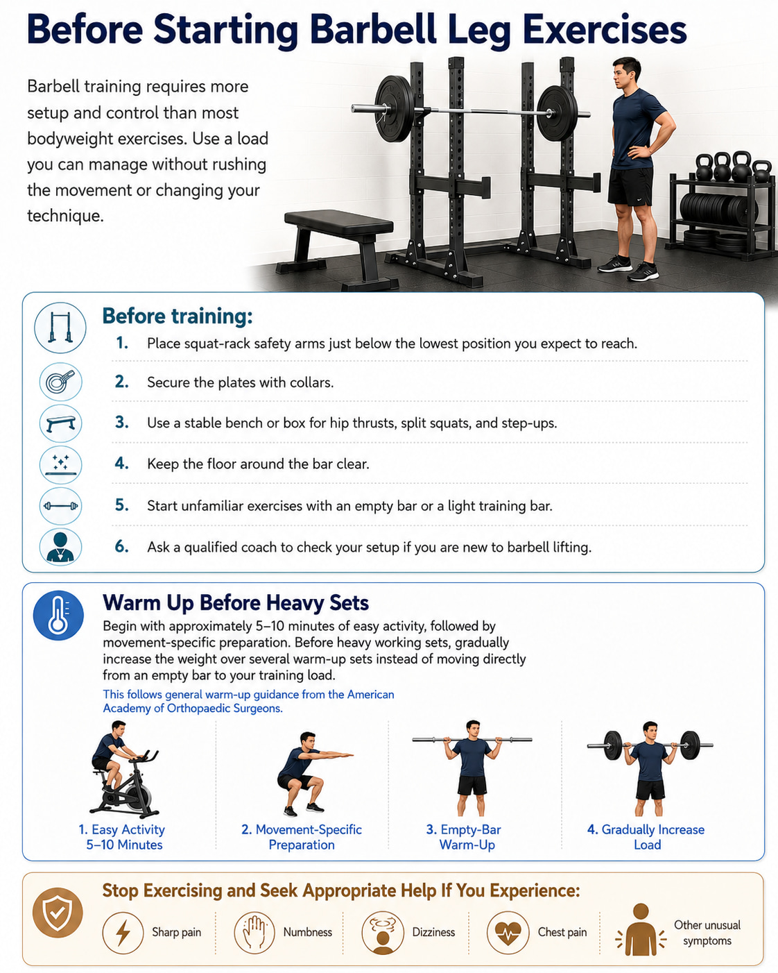 Before Starting Barbell Leg Exercises