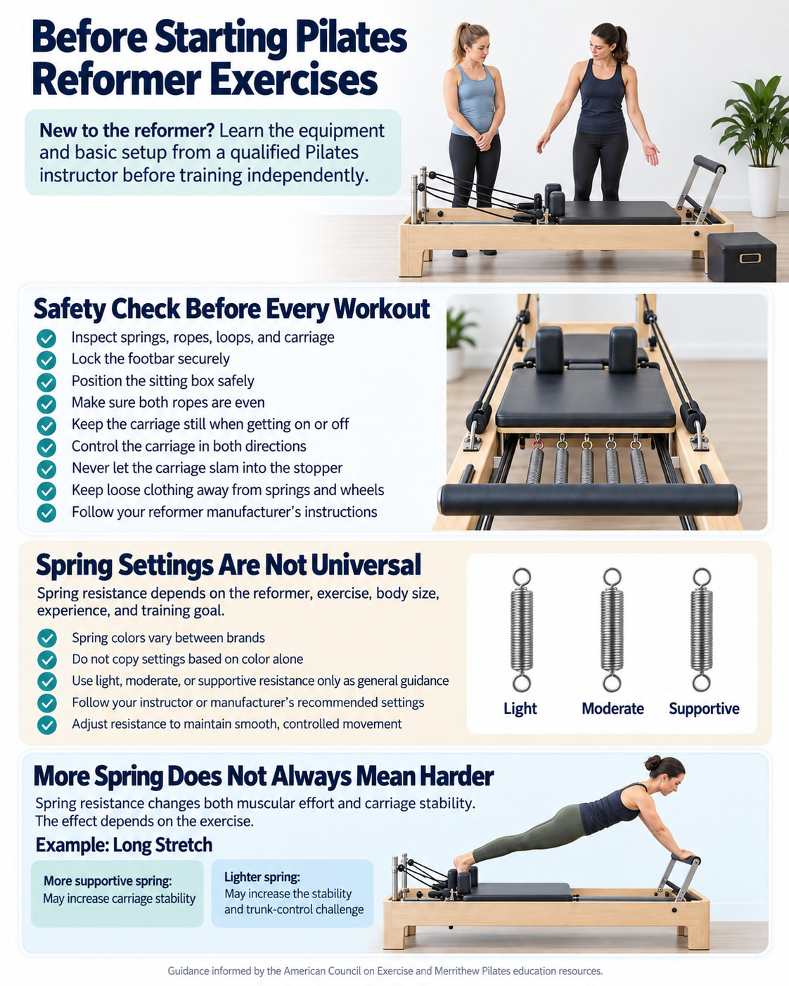 Before Starting Pilates Reformer Exercises