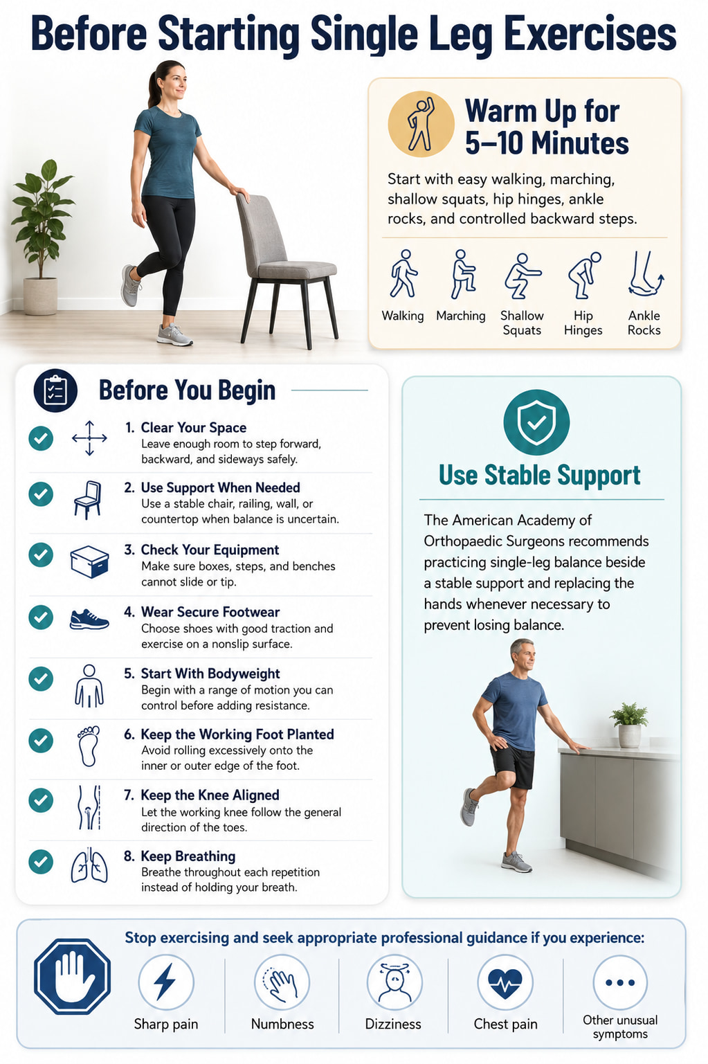 Before Starting Single Leg Exercises