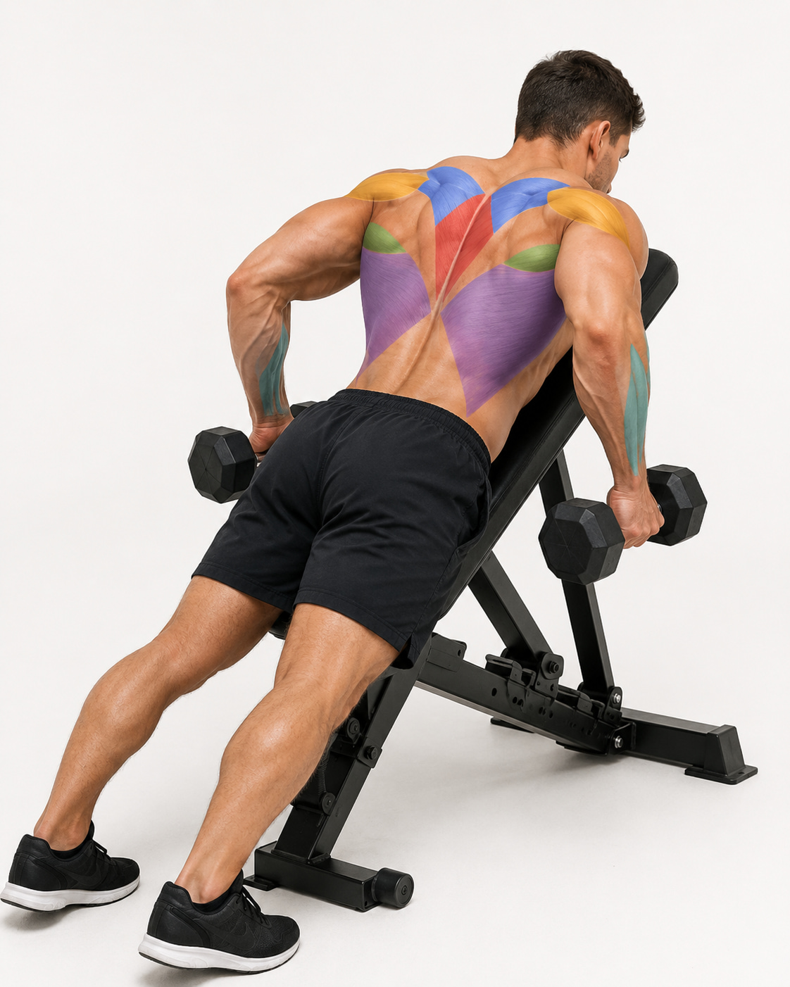 Dumbbell Incline Row Muscles Worked