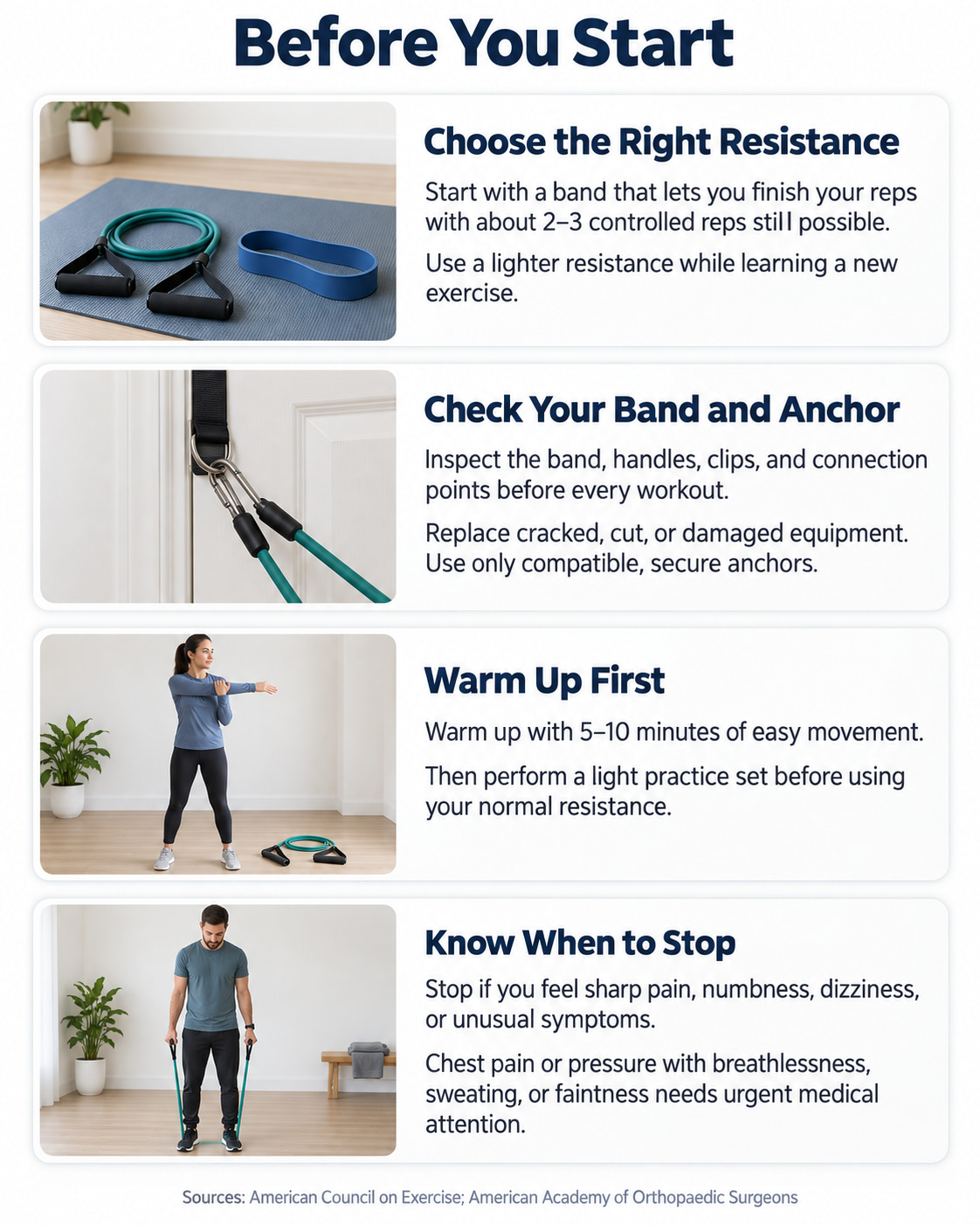 Before You Start Resistance Band Chest Exercises
